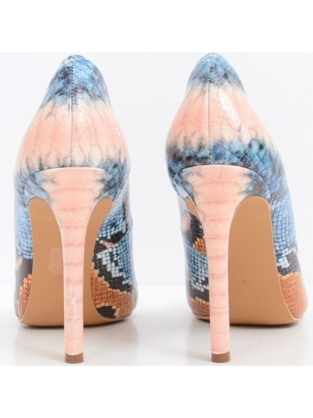 Women's Colorful Snake Print Size 8.5 Classic Pointy Toe Stiletto Heels Pumps - Picture 4 of 8